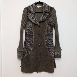 Sioni Studio Button Up Patch Cardigan Mohair Wool Blend Mori Girl Fairygrunge MP